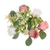 Anneome Artificial Rose Candle Ring Wreath Fake Flower Candle Wreath for Wedding Decor view 1
