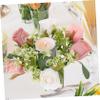 Anneome Artificial Rose Candle Ring Wreath Fake Flower Candle Wreath for Wedding Decor view 4