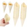 GOOHOCHY 100pcs Wooden Charcuterie Cones Holder Popcorn Cones Catering Supplies for Parties Events view 1