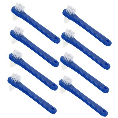 Ipetboom 8pcs Portable Denture Cleaning Brush Durable Dual-Head Oral Care Tools for Safe Cleaning of Full and Partial Dentures Compact for Easy Travel and Storage