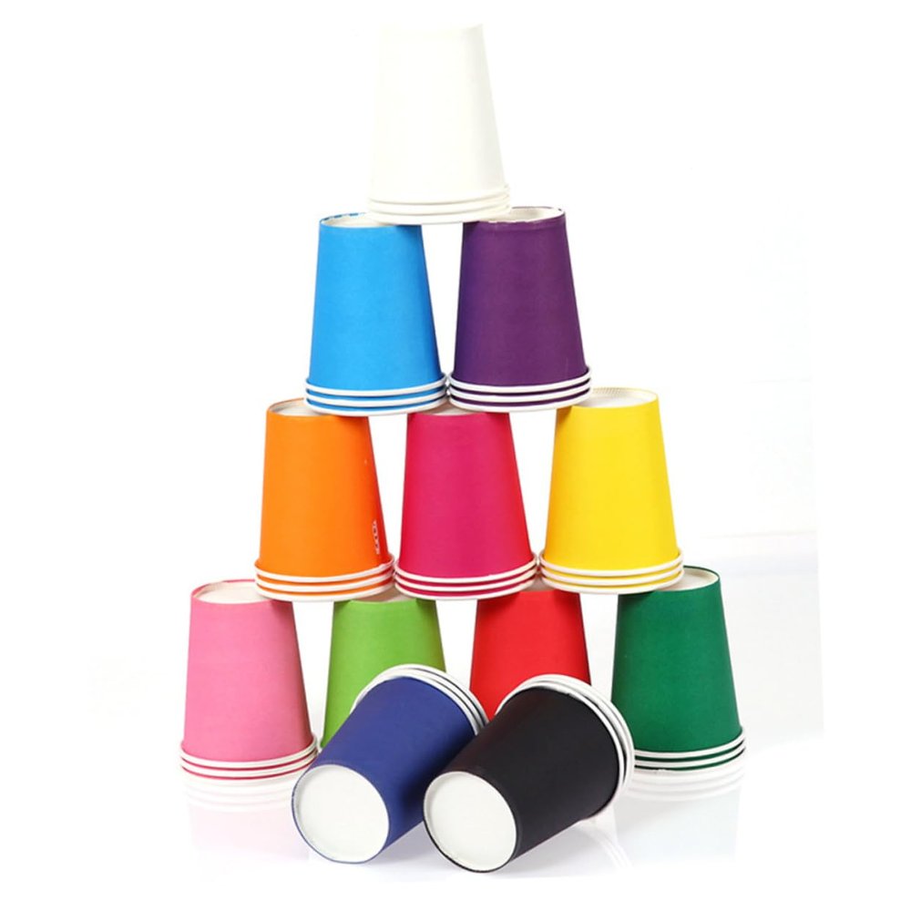 FOMIYES 100pcs Pink Cups Thicken Disposable Paper Cups Craft Diy for Boys and Girls Art