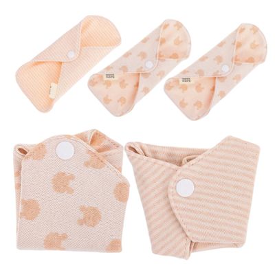 5pcs Organic Cotton Sanitary Napkins for Women Reusable Menstrual Pads Super Absorbency Washable Breathable Panty Liners Style