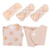 5pcs Organic Cotton Sanitary Napkins for Women Reusable Menstrual Pads Super Absorbency Washable Breathable Panty Liners Style view 1