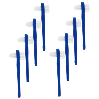 Anneome 8pcs Double-Sided Portable Denture Cleaning Brush for Travel Ergonomic Design Durable Bristles Convenient and Easy to Use for Oral Hygiene