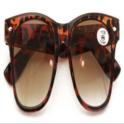 V.W.E. Classic Progressive Bifocal Reading SunGlasses - No Line or Bubble Reader - Clear on Top (Tortoise, 1.75, x)