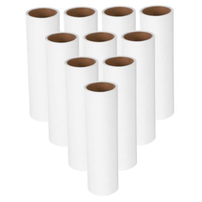 Baluue 10rolls Sticky Lint Roller Refills Pet Hair Roller Replacement White Extra Adhesive Refills for Multi-Surface Use Performance