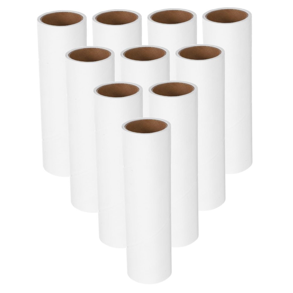Baluue 10rolls Sticky Lint Roller Refills Pet Hair Roller Replacement White Extra Adhesive Refills for Multi-Surface Use Performance