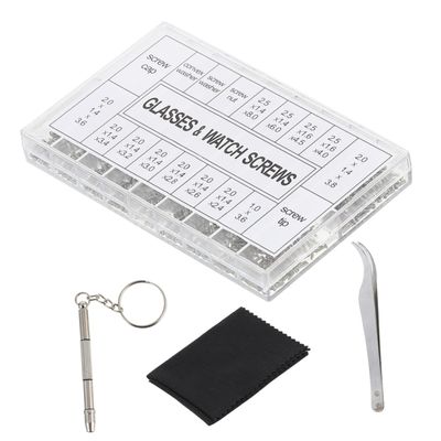 1000PCS Glasses Repair Kit Screws Tweezers and Screwdriver Essential Eyeglass Repair Tools for Home and
