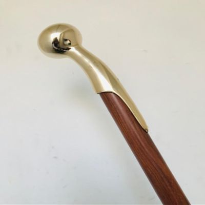 Nautical Designer Walking Stick with Brass Bubba Handle Perfect for Style & Stability Brass and Brass Finish