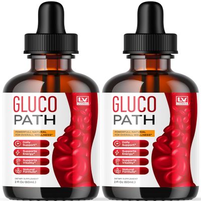 (2 Pack) Glucopath Drops, Official Glucopath Drops Premium Formula Support Supplement Liquid Drop, GlucoPath All Natural Health & Wellness Balance Advanced Formula Reviews, 2 Bottles for 2 Months