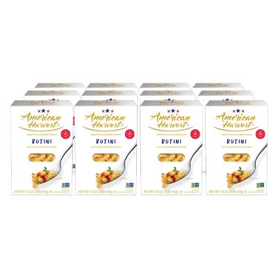 AMERICAN HARVEST, Rotini Pasta, Enriched Durum Wheat, 16 oz (12 Pack) | Made in America, Non-GMO, Fast-Cook, Pantry Staple | 100 Years of Pasta-Making Expertise