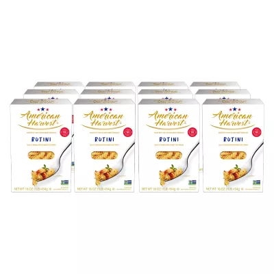 AMERICAN HARVEST, Rotini Pasta, Enriched Durum Wheat, 16 oz (12 Pack) | Made in America, Non-GMO, Fast-Cook, Pantry Staple | 100 Years of Pasta-Making Expertise