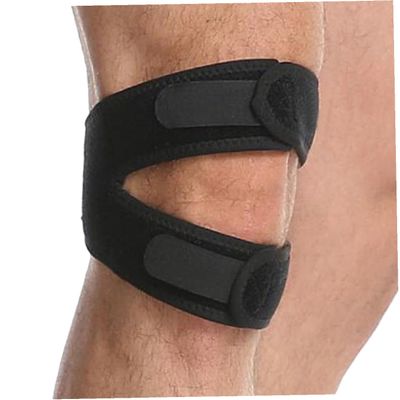 TOGEVAL 1pc Silicone Strip Pressure Pads Breathable Sports Sleeve Knee Support for Basketball Running Climbing Fashionable Leg Brace