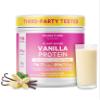 Pink Stork Protein Powder for Women, 20g Plant Based Protein Powder with Fiber + Superfoods, Gluten Free, Dairy Free, Sugar Free, Pregnancy Friendly, Vanilla Protein Shake - 15 Scoops view 1