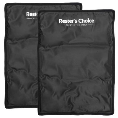 2 Pack Large Ice Packs for Injuries | 11" x 14.5" | Hot & Cold Pack | Reusable Gel Pack, Durable Construction, & Flexible When Frozen (Black, 11x14.5 Inch (Pack of 2))