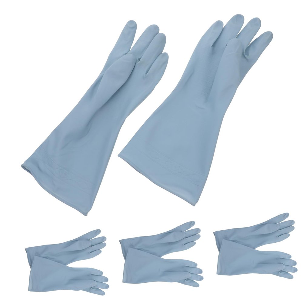Cabilock 4pairs Dish Washing Gloves Pvc Kitchen Cleaning Gloves Non-slip Grip for Household Dishwashing and Laundry Tasks