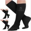 (3 Pairs) Wide Calf Sheer Compression Socks for Women 15-20mmHg - Womens Graduated Knee Highs Support Stockings for Circulation, Swelling, Varicose Veins, Lymphedema - Black, 3X-Large - A403 view 1