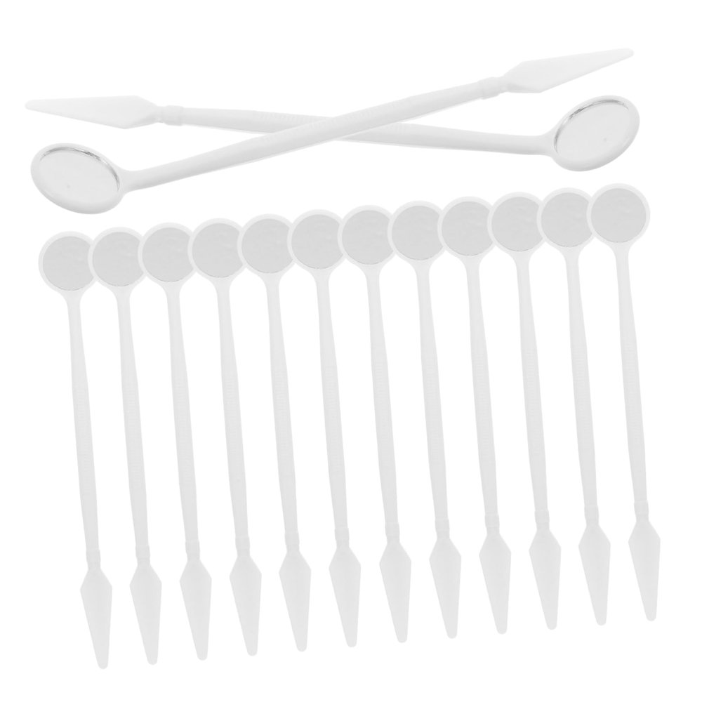 FOYTOKI 100pcs Teeth Care Tool Disposable Dental Mirror Oral Assistant Tooth Shaped Magnifying Mirror for Dentist