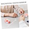 FOYTOKI 100pcs Teeth Care Tool Disposable Dental Mirror Oral Assistant Tooth Shaped Magnifying Mirror for Dentist view 3
