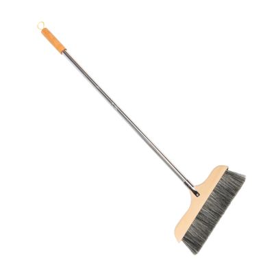 Gogogmee Wooden Broom with Long Handle and Soft Bristles for Hardwood Floor and Carpet Cleaning Anti-Static Design for Bedroom Kitchen and Bathroom Use