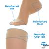 (3 Pairs) Sheer Compression Socks for Women 15-20mmHg - Womens Graduated Knee Highs Support Stockings for Circulation, Swelling, Varicose Veins, Lymphedema - Beige, Medium - A403 view 2