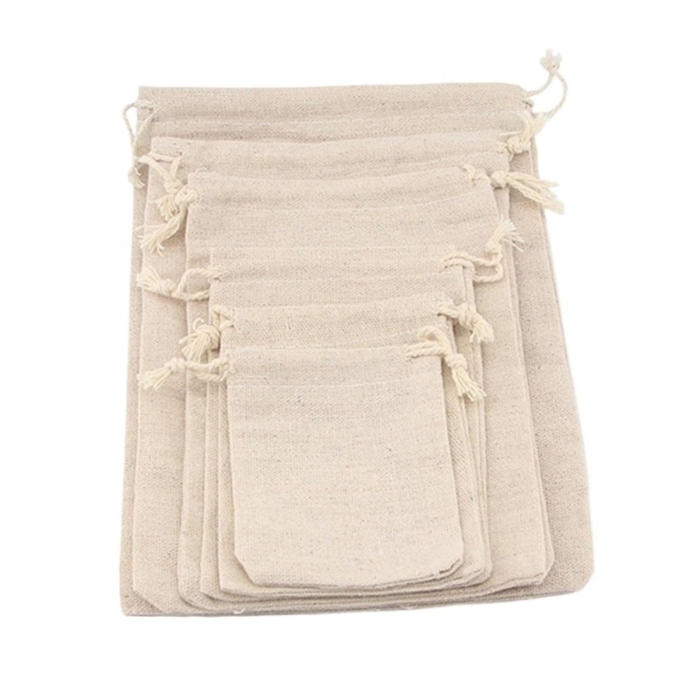 RYLDPW 5/10 Pcs/Lot Wedding Linen Drawstring Bags Christmas Party Gift Package Small Cotton Pouches Home Kitchen Organize Sacks 15x20cm(10 pcs,8x10cm)