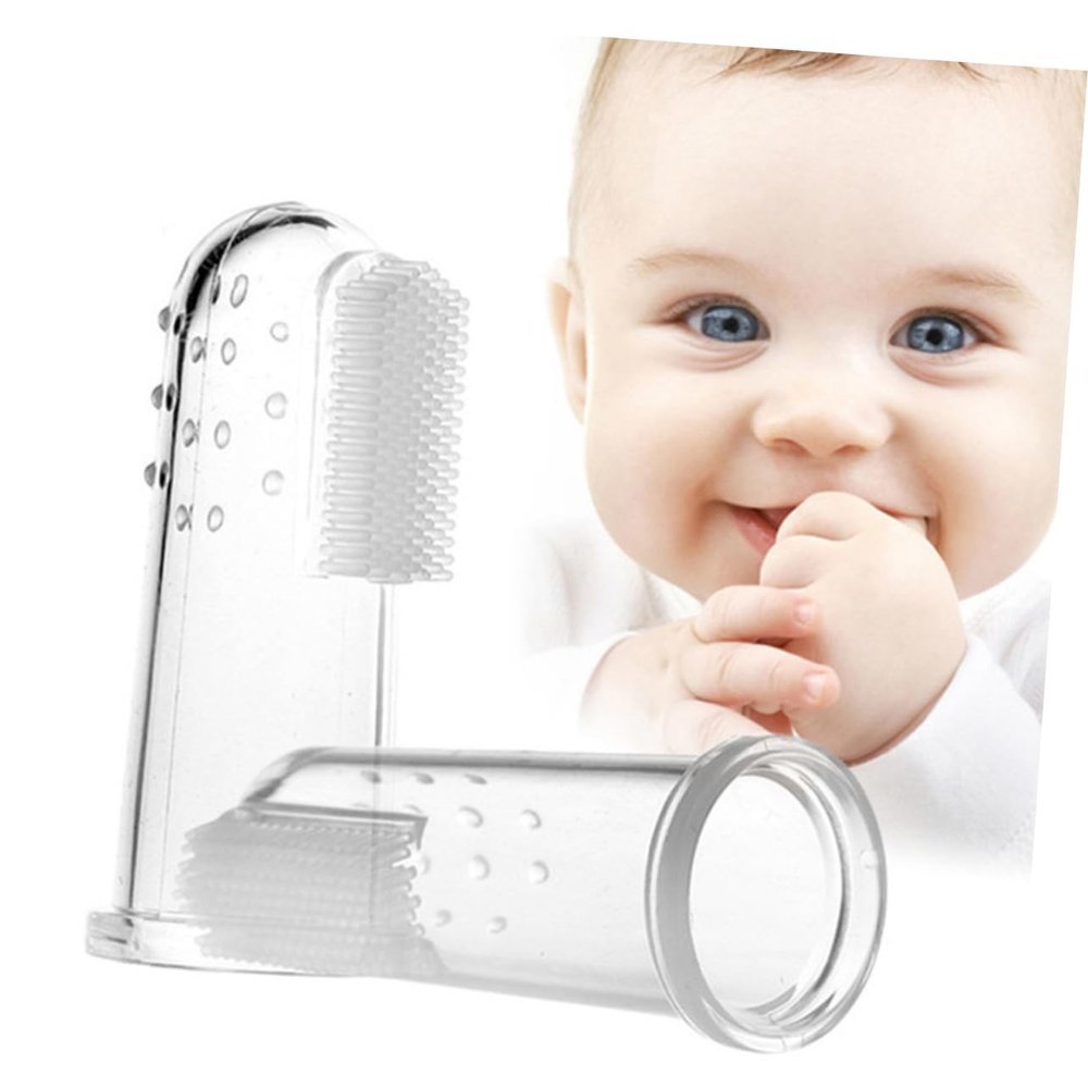 BCOATH 2pcs Finger Toothbrush Soft Oral for Boy Girl Safe Teething Brush for Cleaning and Gum Care for Newborns and Toddlers