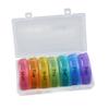 Ipetboom 21 Compartment Weekly Pill Organizer Medicine Dispenser Case for Travel Portable Storage Small Size Pillbox Holder (Rainbow) view 1