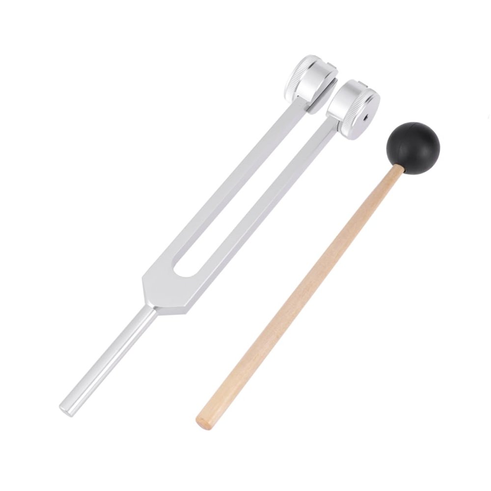 ibasenice Tuning Fork and Hammer Set Aluminum Tuning Forks Medical-grade Nerve Examination Set Lightweight Portable