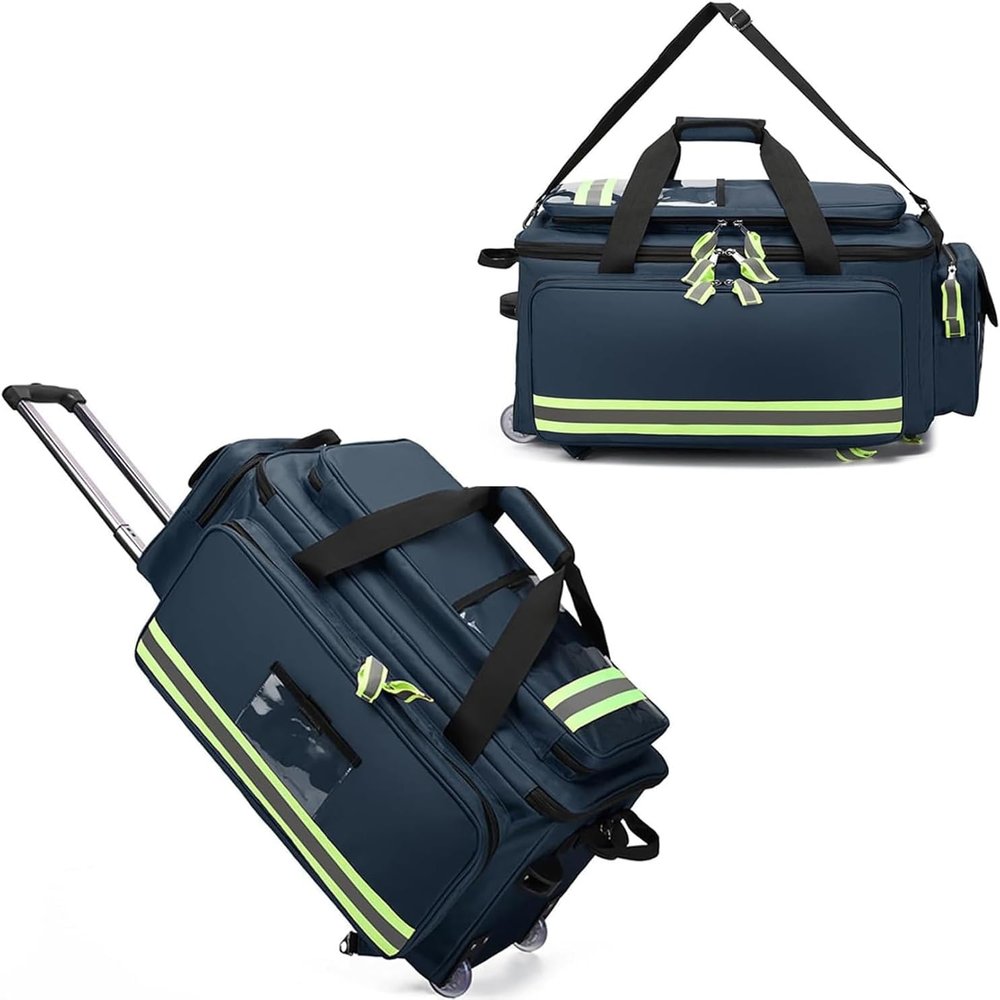 IOCCIOBB Portable First Aid Kit Bag, Large Capacity Outdoor Emergency Medical Duffle Bag,Medical Trolley Bag with Inner Dividers