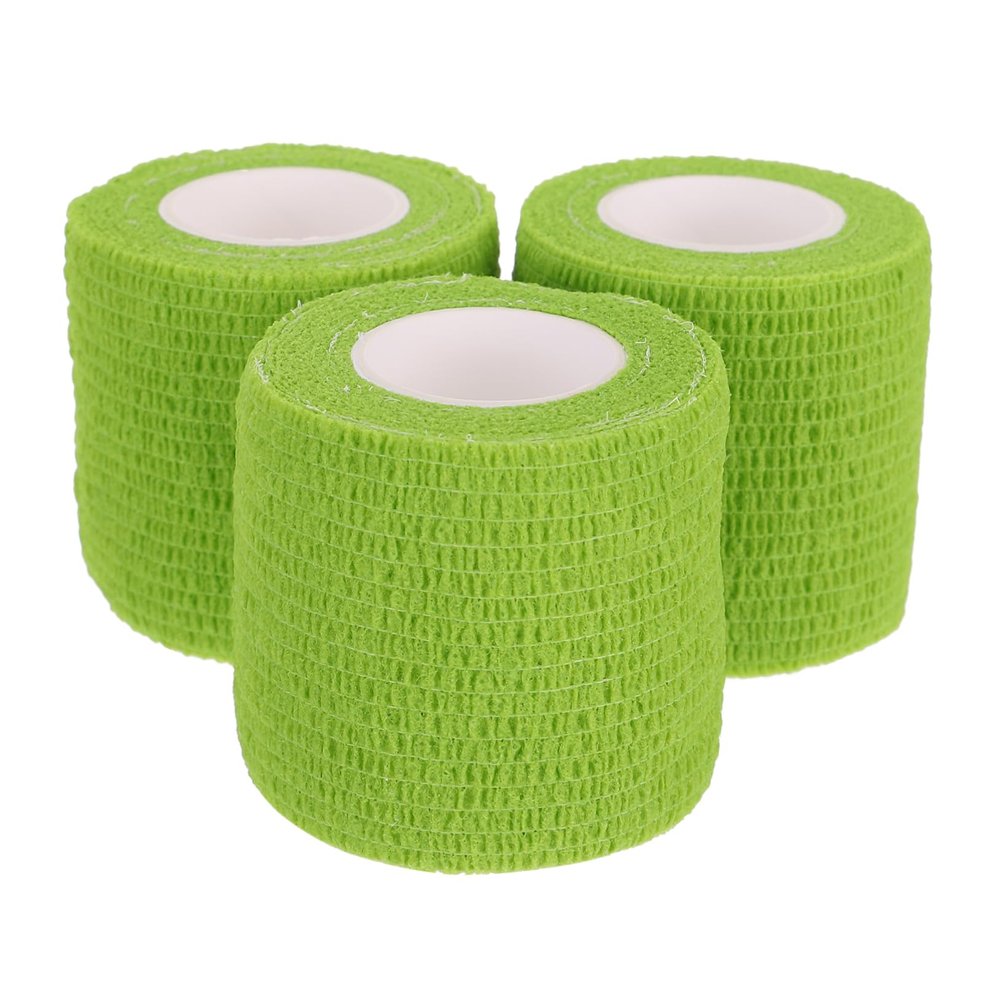 HAPINARY 3rolls Elastic Wrist Bandages Self-Adhesive Cohesive Wraps for Sports Comfortable and Breathable for Wrist Ankle and Finger Support Medium Green