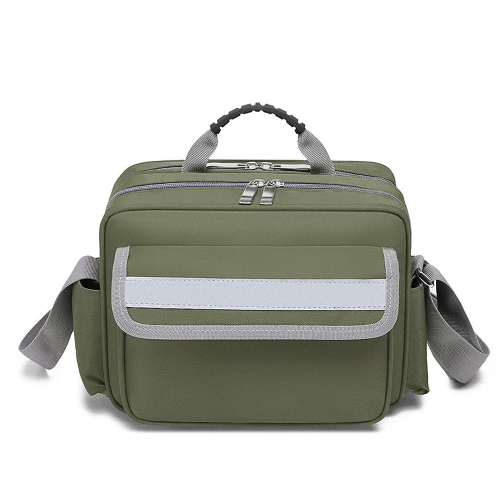 YUSIWOAL First Responders Utility Bag - First Responder Bag with Handle and Shoulder Strap for Home Care, Hospice Visit, Travel, or Emergency Event Empty(Green)