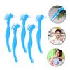 NULYLU 5pcs Denture Toothbrushes Portable Dual Head Brush Non-Slip Handles Bulk Toothbrush Pack Teeth Cleaning view 3