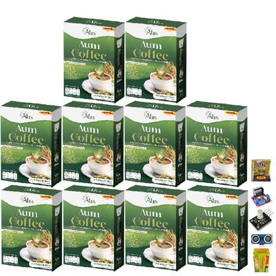 Arabica Robusta Roasted Fruit Snack AumCoffee Premium Coffee Intense Delicious Much Mellow 10 Sachets/Box Set 10 By Beautygoodshop [Get Free For You Beauty Gifts]