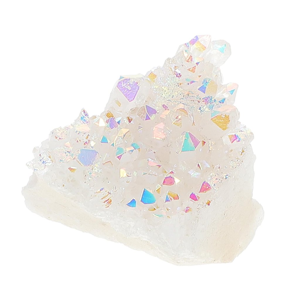 JOINPAYA 30g Quartz Healing Gemstones Natural Druzy Energy Stones Raw Quartz Titanium Coated Reiki Stones Angel Druzy Crystal Cluster Gemstones Raw Home Office Decor