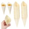 FOYTOKI 100 Wooden Ice Cones Food Tasting Cones Disposable Dessert Holders Party Supplies Catering view 1