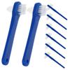 GARVALON 8pcs Double-Head Denture Cleaning Brush Ergonomic Design for Easy Gripping Compact for Travel for Maintaining Oral Hygiene view 1