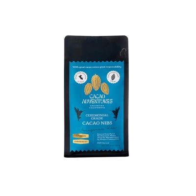 Cacao Adventures Raw Cacao Nibs, High-Amazon Basin Peru, 10 oz | Heavy Metals Safe