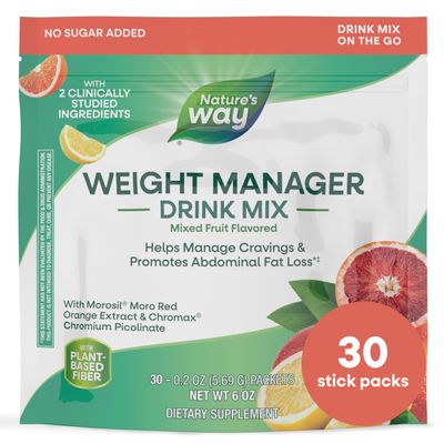 Nature's Way Weight Manager Drink Mix Packets, Mixed Fruit Flavored, 30 ct