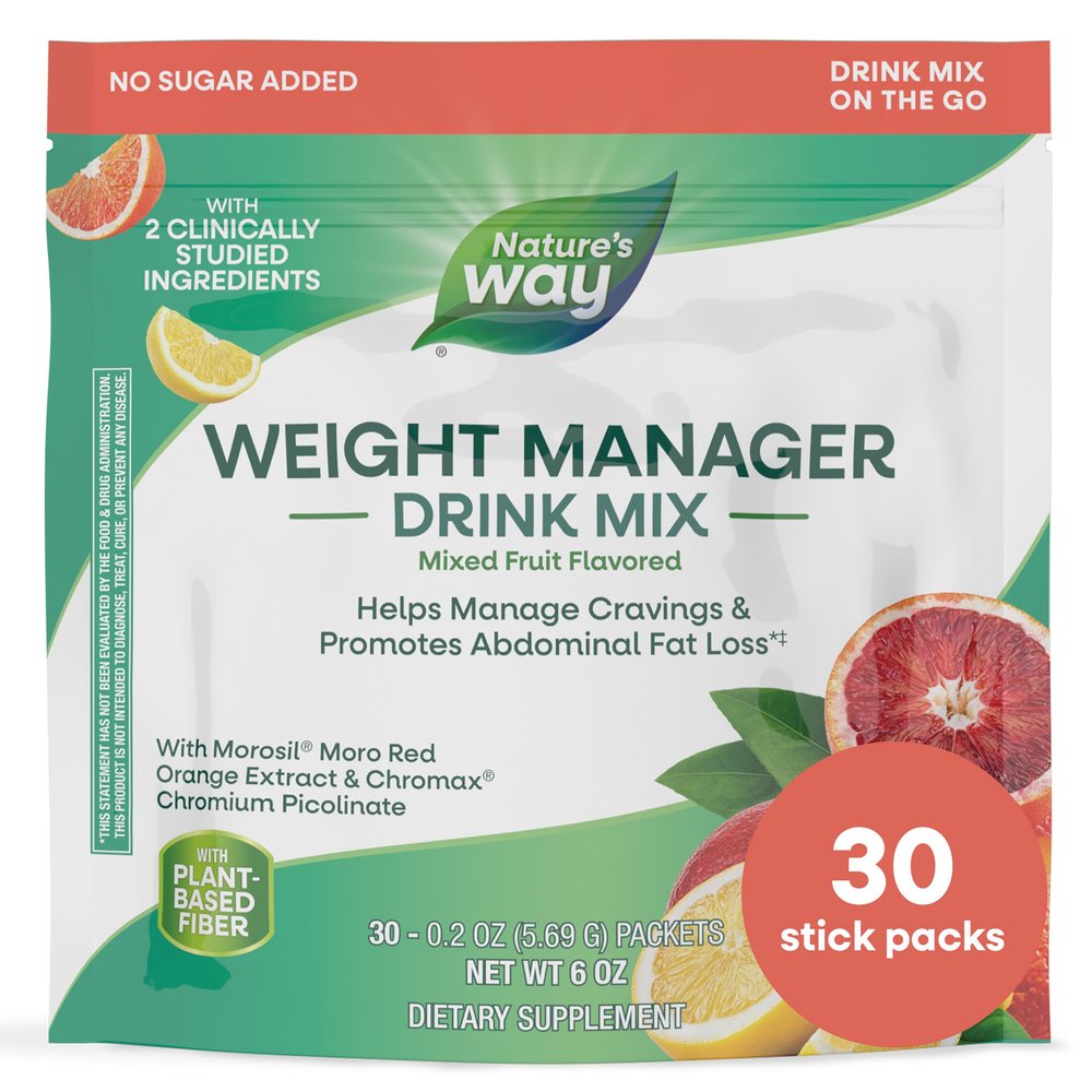 Nature's Way Weight Manager Drink Mix Packets, Mixed Fruit Flavored, 30 ct
