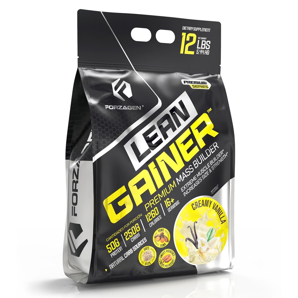 Forzagen Lean Gainer Premium Mass Builder | Mass Gainer Protein Powder for Men & Women (12 Lbs, Creamy Vanilla)