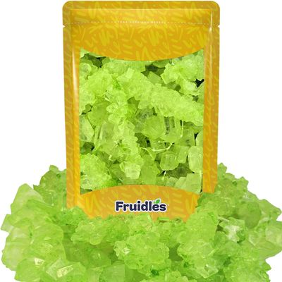 Fruidles Green Watermelon String Rock Sugar for Tea and Coffee, Clear Pure Cane Sugar Crystals, Dissolves Quickly, Resealable Bag (5 Pounds (Bulk))