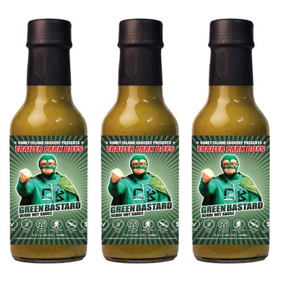 3 Pack Trailer Park Boys - Green Bastard Hot Sauce 5oz