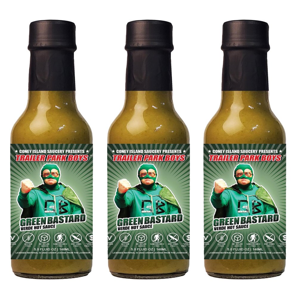 3 Pack Trailer Park Boys - Green Bastard Hot Sauce 5oz