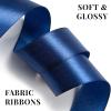 1-1/2 Inch 100 Yards Dark Blue Satin Ribbon, Solid Fabric Ribbon Roll for Flower Bouquet, Gift Wrapping, Roses Making, Handmade Crafts view 4