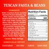 My Own Meal, Tuscan Pasta & Beans, Kosher, Halal, Shelf stable meal view 3