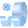 1-1/2 Inch 100 Yards Sky Blue Satin Ribbon, Solid Fabric Ribbon Roll for Flower Bouquet, Gift Wrapping, Roses Making, Handmade Crafts view 1
