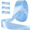 1-1/2 Inch 100 Yards Sky Blue Satin Ribbon, Solid Fabric Ribbon Roll for Flower Bouquet, Gift Wrapping, Roses Making, Handmade Crafts view 2