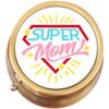 Super Mom Logo Brass Pill Box view 1