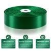 1-1/2 Inch 100 Yards Dark Green Satin Ribbon, Solid Fabric Ribbon Roll for Flower Bouquet, Gift Wrapping, Roses Making, Handmade Crafts view 3